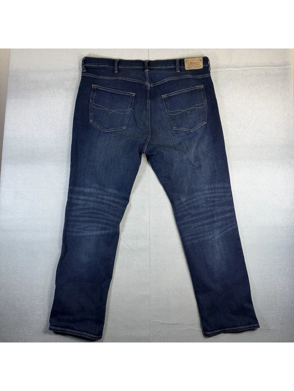 Polo Ralph Lauren Jeans Mens 42Bx32 Big Blue Hampton Relaxed Straight Denim